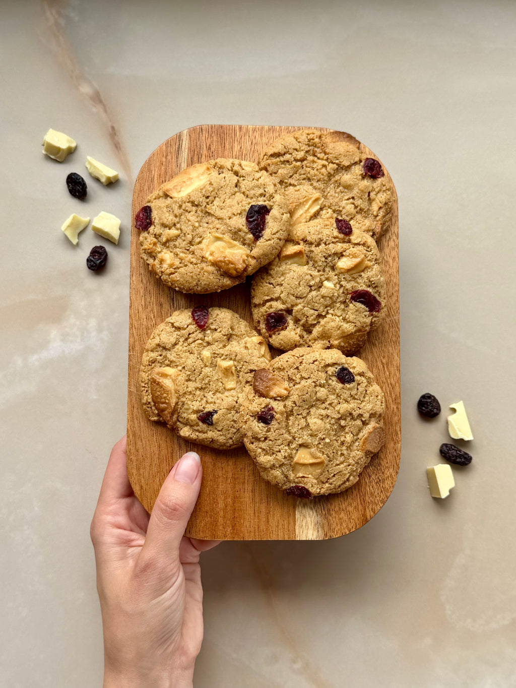 Haverkoek - Cranberries en witte chocolade