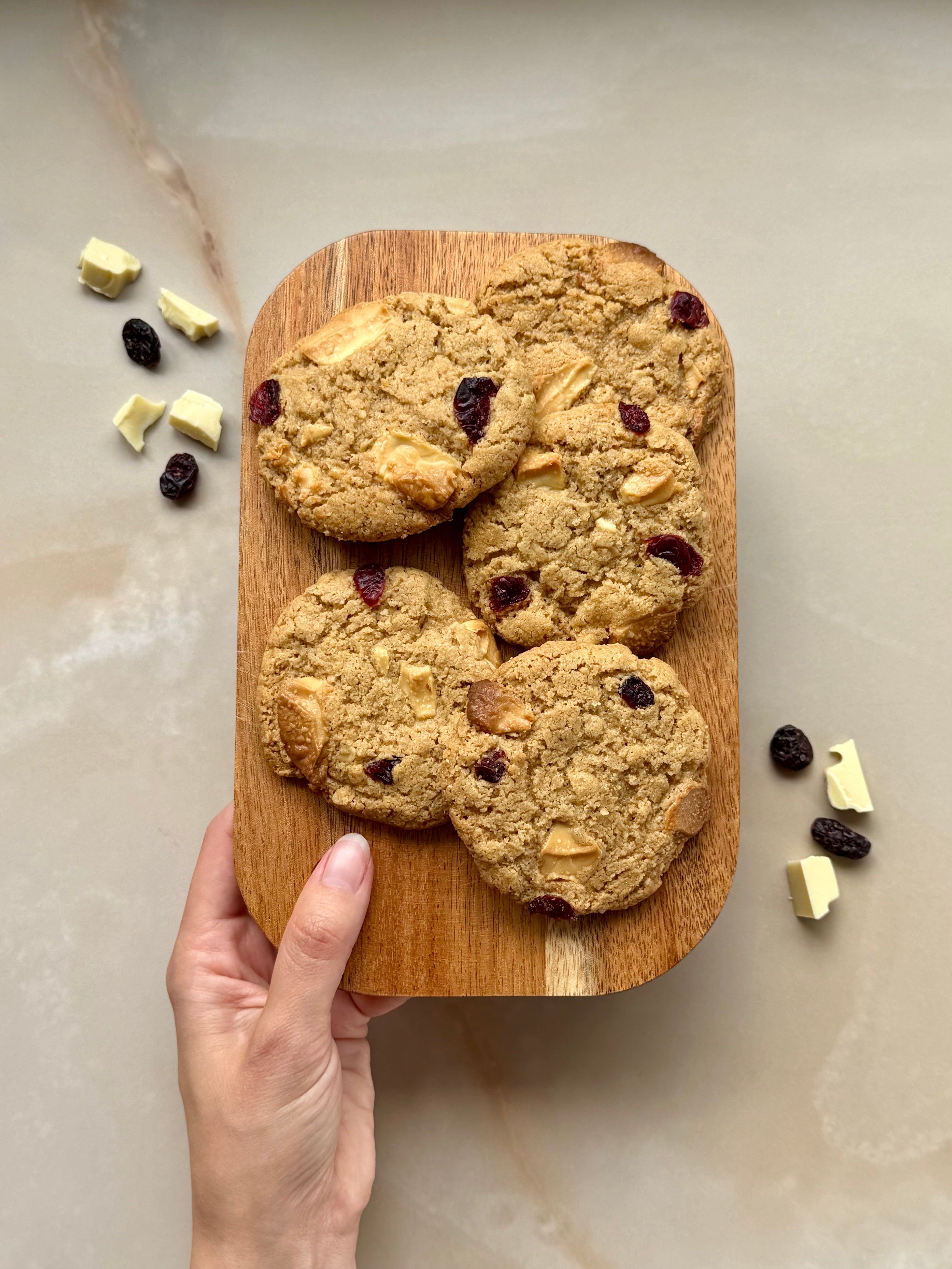 Haverkoek - Cranberries en witte chocolade